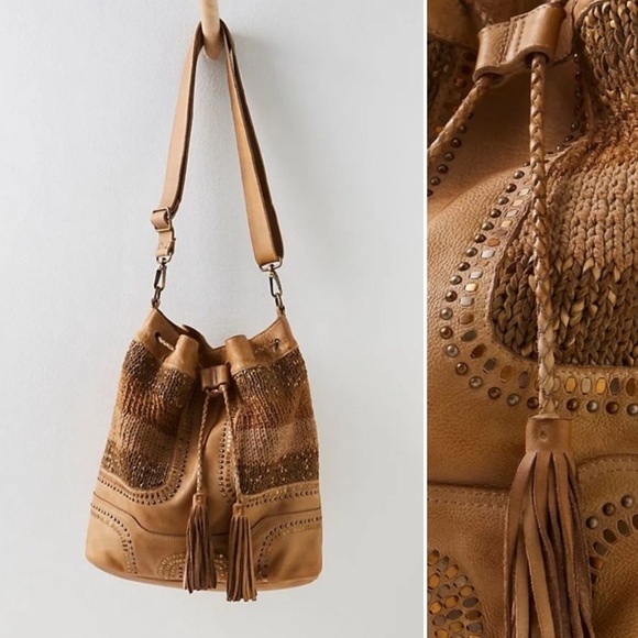 Free People Handbags - Free People Balera Del Mar Bucket Bag in Caramel NWT